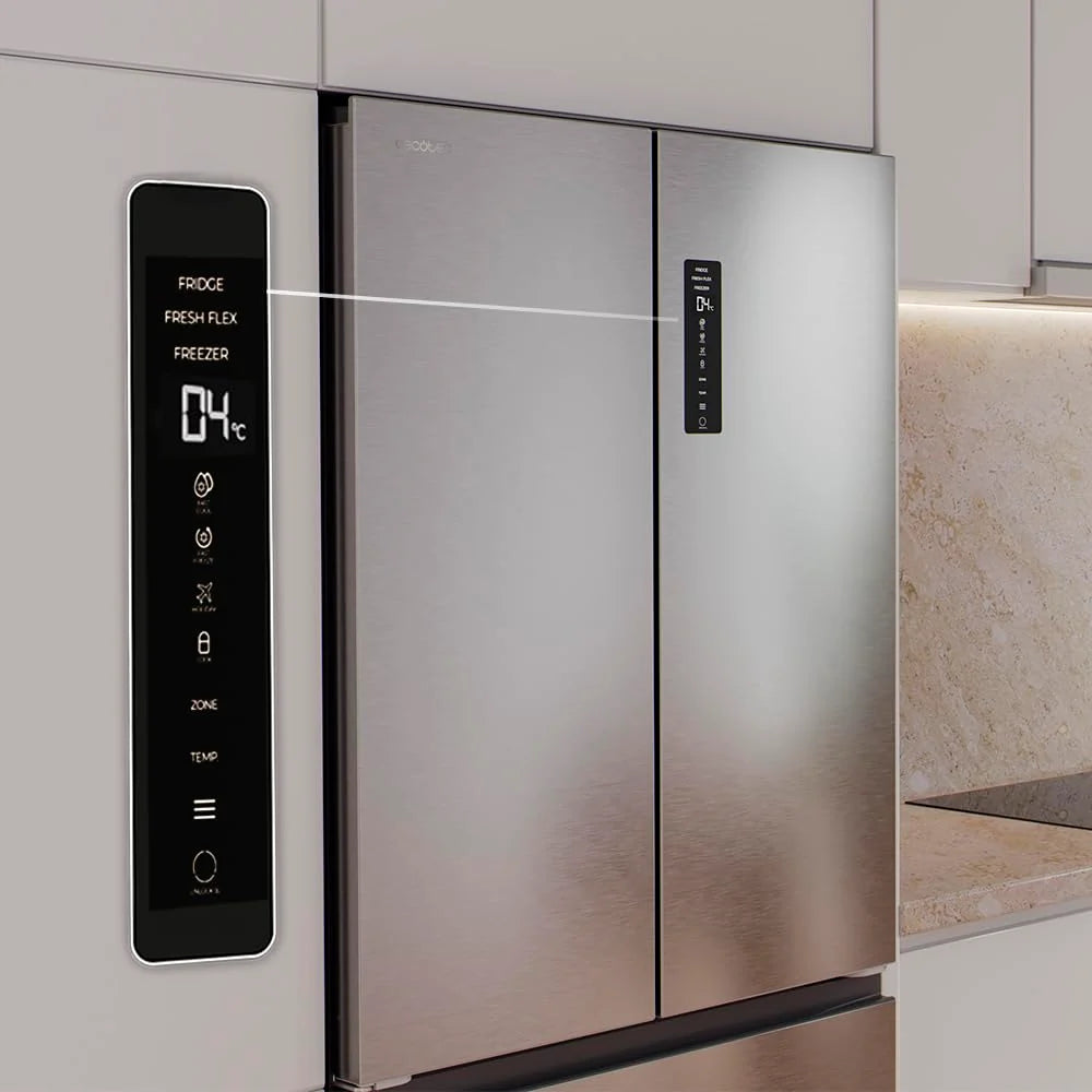 2026 Cecotec Réfrigérateur Porte Française de 4 Portes Semi-Intégrable 458L Total No Frost Bolero CoolMarket F2D 458 SBI Inox