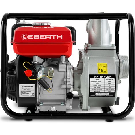 Eberth – Pompe à eau thermique 6,5CV 4T 60000L/h – Moteur à essence 4 temps – Hauteur de refoulement 30m – Pour chantiers humides — photo 4