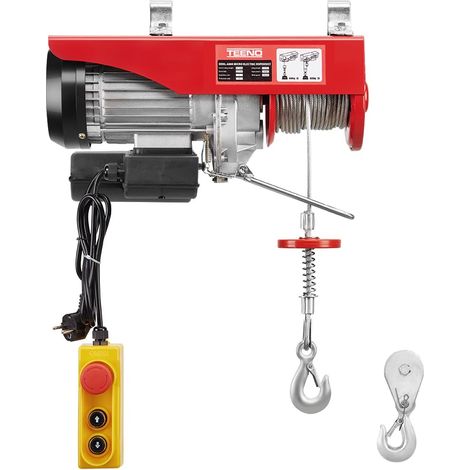 Teeno – Palan électrique 1000 kg 1800W – Câble 20 m – Moteur en cuivre – Surcharge ascenseur 220V – Limiteur de course — photo 1