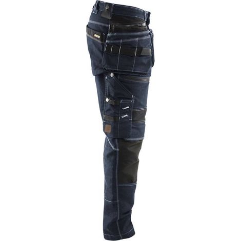 Blaklader – Pantalon artisan stretch denim Cordura X1900 – Jambes coniques – Poches genouillères CORDURA® – Taille 38 – Bleu foncé / Noir — photo 6