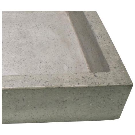 ONDEE ZEN - Vasque rectangle à poser TIMBRE - Gris - 40 x 60 cm - Terrazzo - Sans trop plein — photo 5