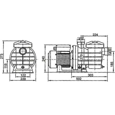 Mareva – Pompe centrifuge auto-amorçante pour piscine – Débit 10 m3/h – Puissance 0,33 CV – Corps polypropylène renforcé – Moteur IP65 — photo 2