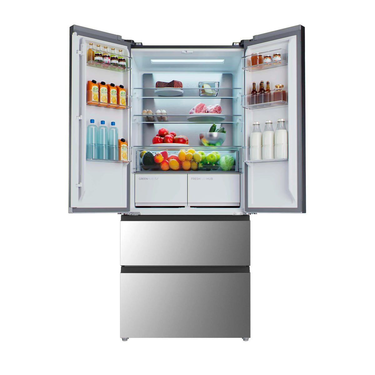 2026 Cecotec Réfrigérateur Porte Française de 4 Portes Semi-Intégrable 458L Total No Frost Bolero CoolMarket F2D 458 SBI Inox