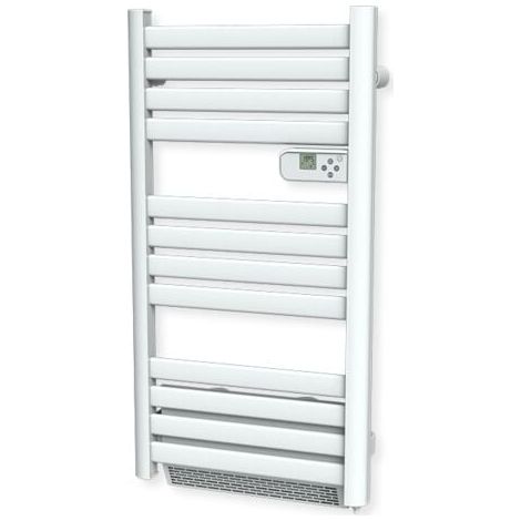 Radiateur sèche-serviette CARRERA - Lames plates 500W + Soufflerie 1000W - Blanc — photo 1