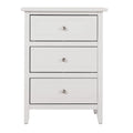2026 Daniel 3-drawer Transitional Wooden Nightstand(White)