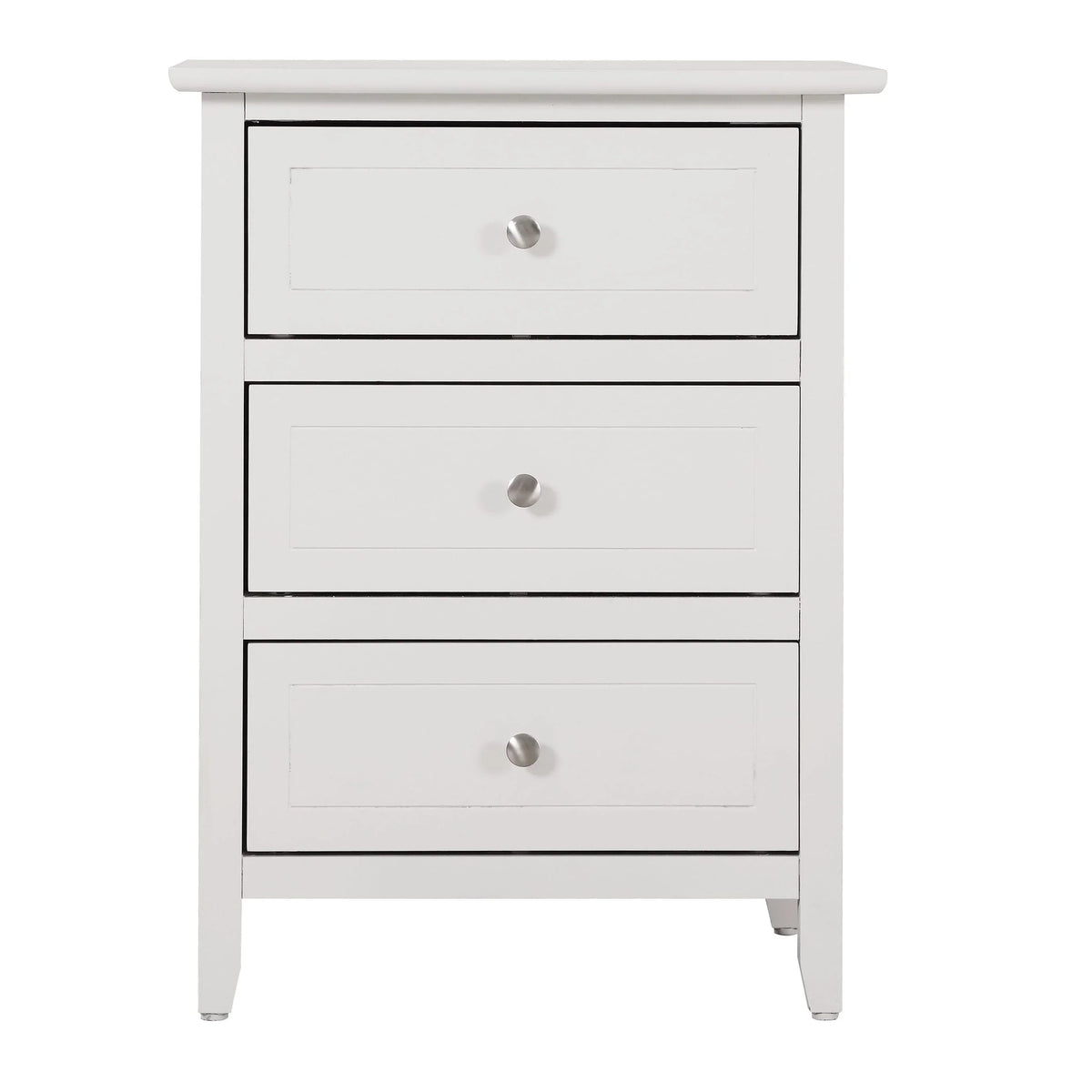 2026 Daniel 3-drawer Transitional Wooden Nightstand(White)