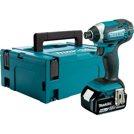 Makita – Visseuse à chocs 18V avec 1 batterie 6Ah – Moteur Brushless – Technologie XPT pour usage intensif – Coffret MakPac