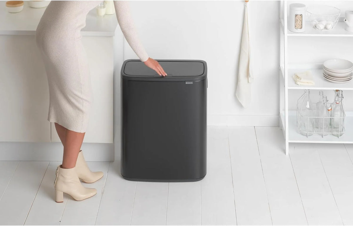 2026 Poubelle Brabantia, acier mat, anti-traces de doigts, 2 x 30 L