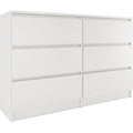 Hucoco – Commode enfant 6 tiroirs 120x77x30cm – Structure en panneaux mélaminés – Glissières silencieuses – Résistante aux rayures et humidité — photo 1