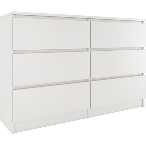 Hucoco – Commode enfant 6 tiroirs 120x77x30cm – Structure en panneaux mélaminés – Glissières silencieuses – Résistante aux rayures et humidité — photo 1