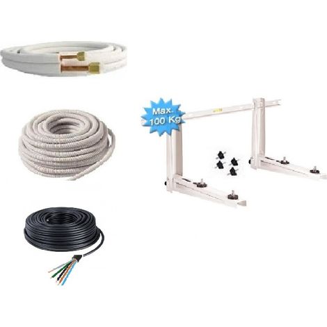 Rodrigas – Pack raccordement climatiseur 7 mètres 1/4 3/8 – support mural pour climatiseur jusqu'à 3500W – liaison frigorifique isolée anti-UV — photo 1