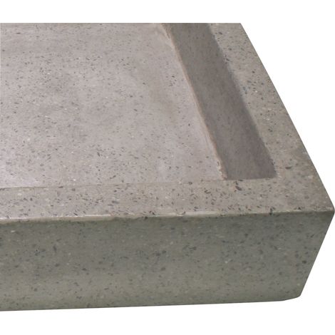 ONDEE ZEN - Vasque rectangle à poser TIMBRE - Gris - 40 x 60 cm - Terrazzo - Sans trop plein — photo 4