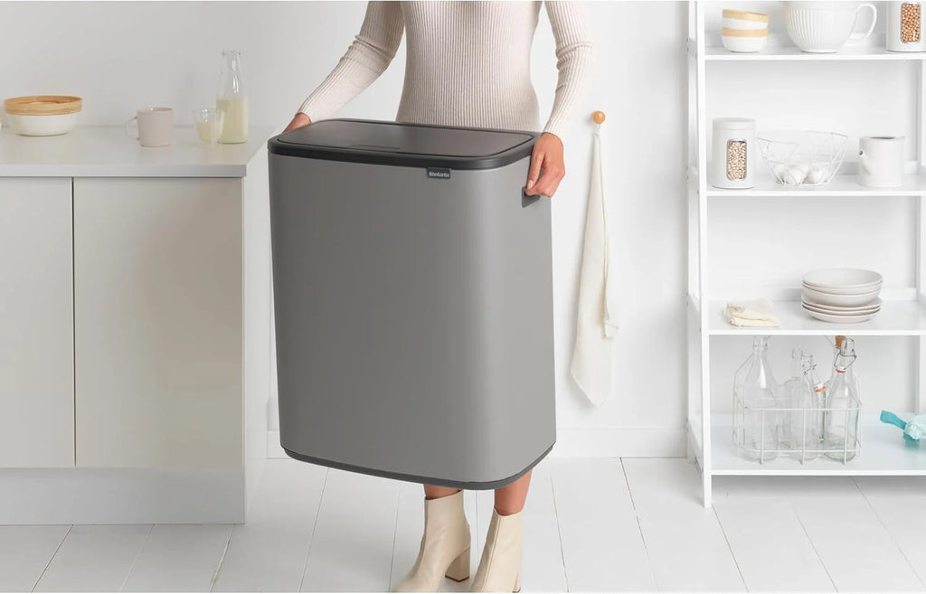 2026 Poubelle Brabantia, acier mat, anti-traces de doigts, 2 x 30 L