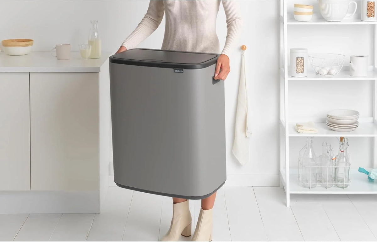 2026 Poubelle Brabantia, acier mat, anti-traces de doigts, 2 x 30 L