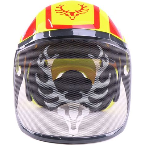 KOX – Casque forestier PROTOS® avec visière intégrale – Norme EPI – Haute visibilité jaune fluo/rouge – Protection auditive pour conditions extrêmes — photo 1