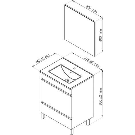 ONDEE ZEN - Meuble de salle de bain à poser LANCELO - 80cm - Blanc - Laqué  - Livré monté — photo 3