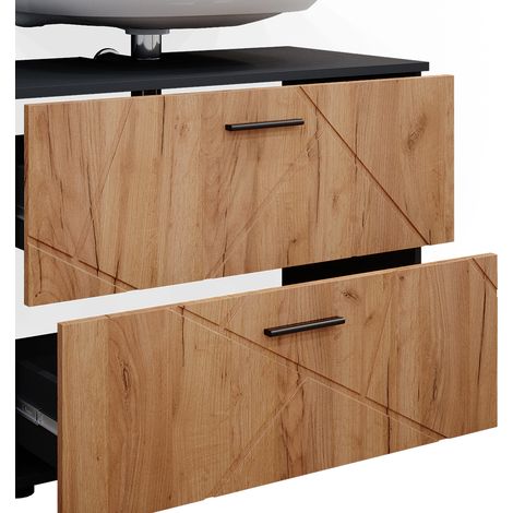 Meuble sous vasque simple Irma, Chêne doré/anthracite, 80 x 58.6 cm, Vicco — photo 5