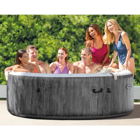 Intex – Spa gonflable PureSpa Greywood Deluxe Ø 216 x 71 cm – 6 personnes – 170 buses d’air – Système de chauffage 2200W – Protection contre le calcaire — photo 1
