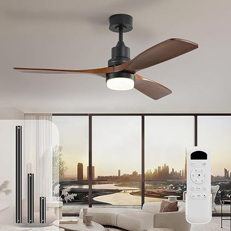HOXILEELEO - Sofucor Ventilateur de Plafond Lumière - 6 Vitesses - Moteur Courant Continu Économe en Énergie - 132cm — photo 1