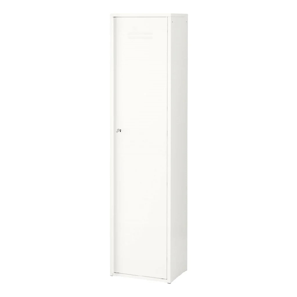 2026 Armoire métallique 1 porte avec serrure, blanc