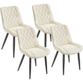 HavenlyHome - Lot de 4 Chaises Salle à Manger, Velours Beige, Assise Rembourrée, Ergonomique, Réglables,Pour Salon Chambre à Coucher — photo 1