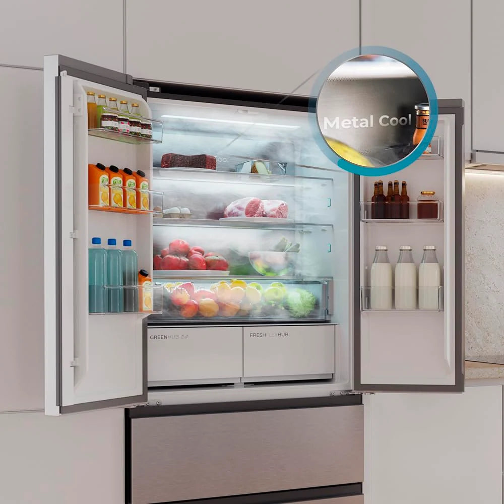 2026 Cecotec Réfrigérateur Porte Française de 4 Portes Semi-Intégrable 458L Total No Frost Bolero CoolMarket F2D 458 SBI Inox