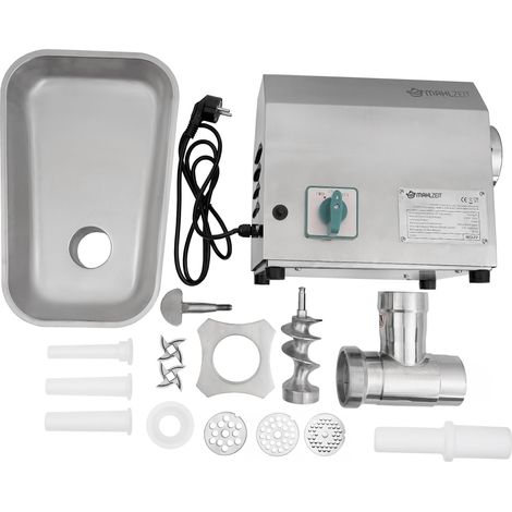 Hachoir à viande électrique 750W – 150kg/h – Acier inoxydable – Remplisseur de saucisses – Moteur silencieux – Mahlzeit — photo 3