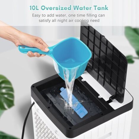 Neptune – Rafraîchisseur d'air évaporatif portable 2000m³/h – Minuterie 7,5h – Télécommande – Capacité réservoir 10L – Pour pièces jusqu'à 30m² — photo 2