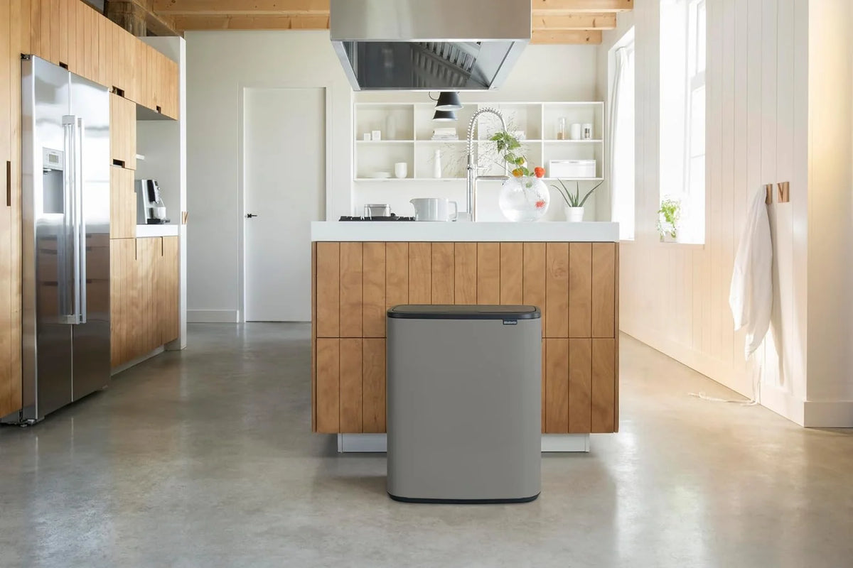 2026 Poubelle Brabantia, acier mat, anti-traces de doigts, 2 x 30 L