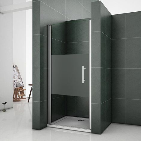 Aica Sanitaire – Porte de douche 70x185cm – Porte pivotante en niche – Verre 6mm anticalcaire – Profilé aluminium chromé – Montage facile — photo 1