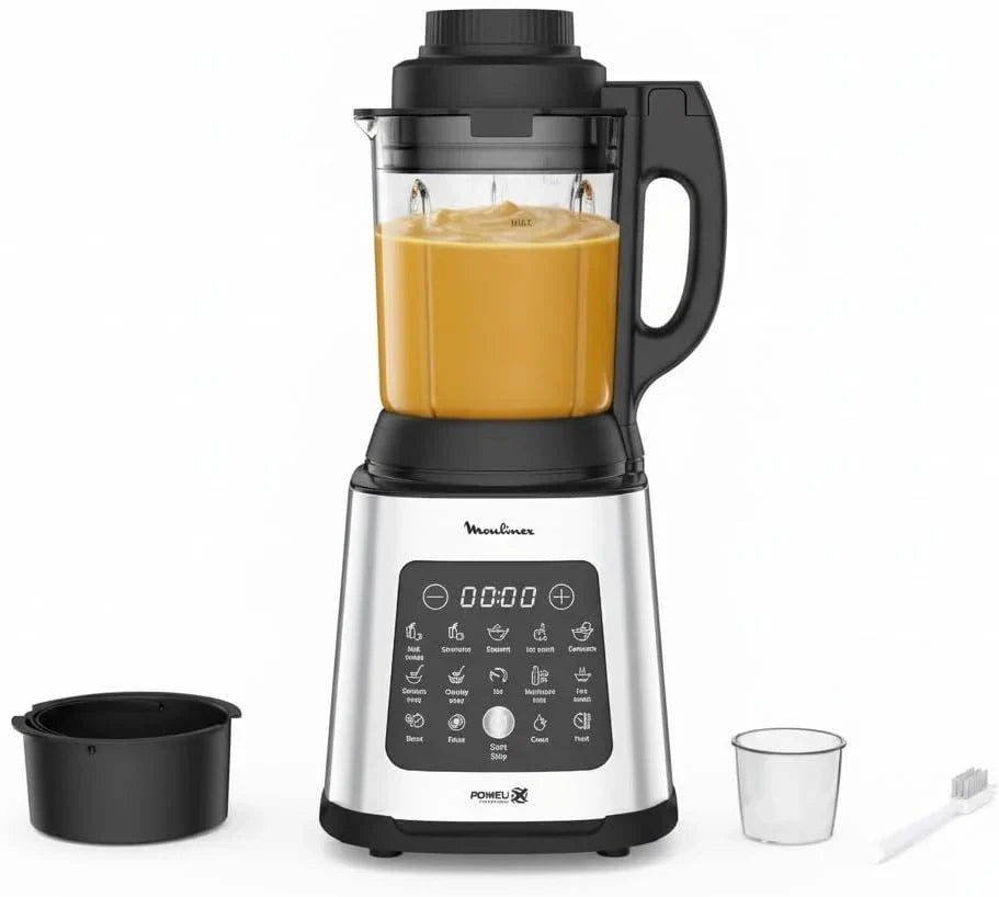 2026 Moulinex Blender chauffant, 1400 W, 10 programmes automatiques, Lames amovibles, Fonction nettoyage en profondeur, Panie