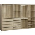 Sweeek – Kit dressing modulable 4 éléments – 2 tiroirs, 2 étagères, penderie acier inoxydable – Dimensions L 260 x P 45 x H 180cm — photo 1