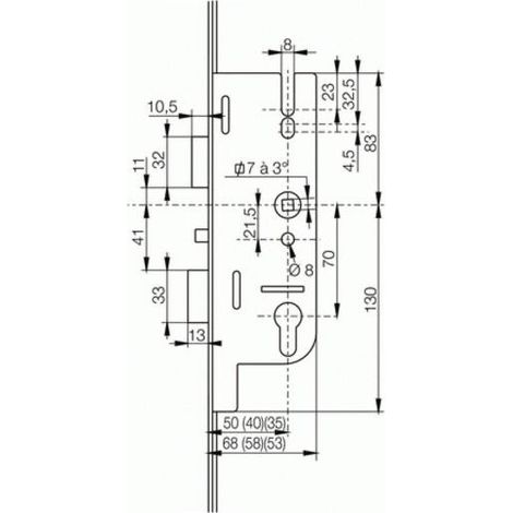 Serrure à larder FERCOMATIC 40 70 4 galets – Mécanisme de verrouillage automatique – Longueur 2150mm – Pour portes en bois dur — photo 2