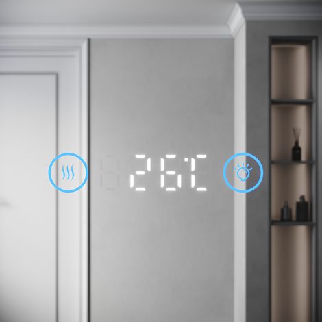 Miroir LED Salle de Bain Bluetooth 120x70cm - Miroir Lumineux avec Anti-buée, Affichage de l'Heure et Température，trois températures de couleur — photo 3