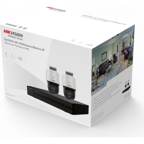 Hikvision – Kit de vidéosurveillance filaire PoE avec NVR et 2 caméras motorisées IP 2 MP – Vision nocturne jusqu’à 30m – Enregistrement 8 MP — photo 2