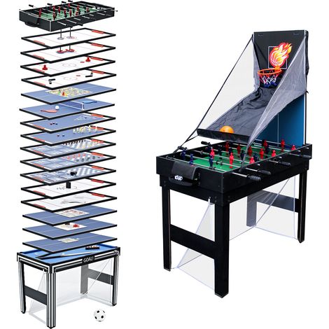 Happy Garden – Table de ping pong multi-jeux 20 en 1 – Dimensions L 106,6 x l 61 x H 80,5 cm – Structure MDF – Pour usage intérieur et extérieur — photo 1